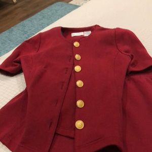 Deep red skirt suite